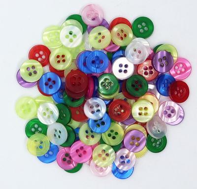 China 11mm Washable Resin Multi Bead 4 Holes Round Buttons Flatback Shiny Apparel Accessories DIY Sewing Crafts for sale