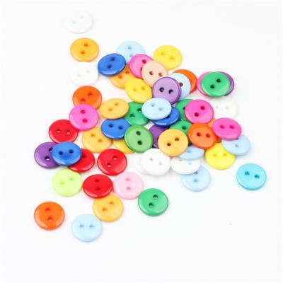 China 11mm Washable Resin Multi 2 Hole Round Buttons Flatback Clothing Sewing Accessories DIY Crafts Scrapbooking for sale