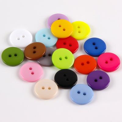 China 15mm Washable Resin 2 Holes Round Buttons Flatback Clothing Shirt Sewing Accessories DIY Crafts Scrapbooking Cardmaking Embellishments for sale