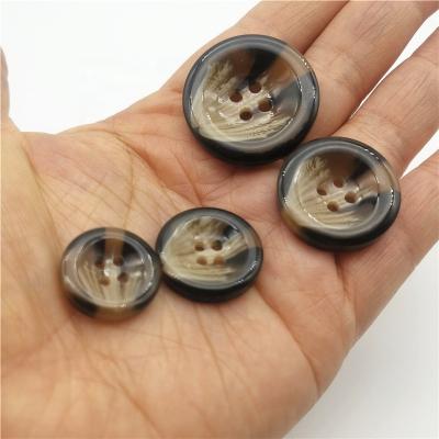 China 50pcs/bag Washable Classic Brown Buttons 4 Holes Round Resin Sewing Accessories For Anorak Overcoat Jacket Suits DIY Crafts for sale