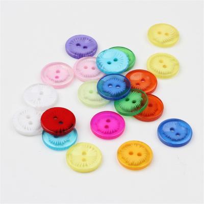 China 100pcs/bag 15mm Washable Multi Resin Round 2 Holes Daisy Flower Buttons For Clothing Accessories Scrapbooking Sewing Embellishments for sale