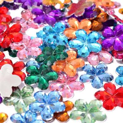 China 1000pcs/bag Acrylic Flower Gems Flatbacks DIY Christmas Wedding Crafts Decorations 10mm For Scrapbooking Cardmaking for sale