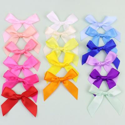 China 50pcs/bag 10mm Plain Satin Ribbon Tails Bows Wedding Invites Decorations Embellishments Crafts For Cardmaking for sale