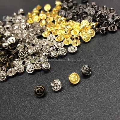 China 50pcs/bag 5mm Metal Mini Round Anchor Buttons Tiny Washable Baby Doll Clothes DIY Sewing Opens Scrapbooking Accessories With Leg for sale