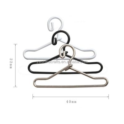 China Eco-firendly Furniture 10pcs/bag 40mm Mini Metal Doll Hangers Dollhouse for Clothes Accessories Gold Silver White Black for sale