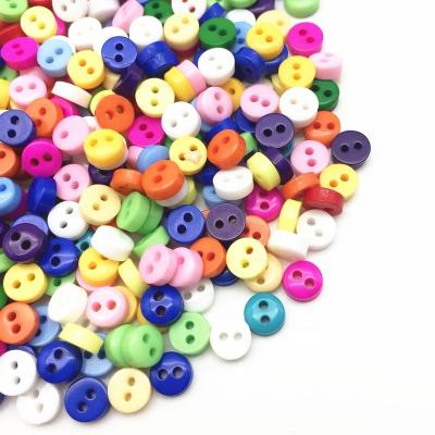 China 5000Pcs/bag 6mm Mini Tiny Buttons Sewing Accessories Resin Doll Dress Button Embellishments Scrapbooking Washable Multi Round Colorful for sale