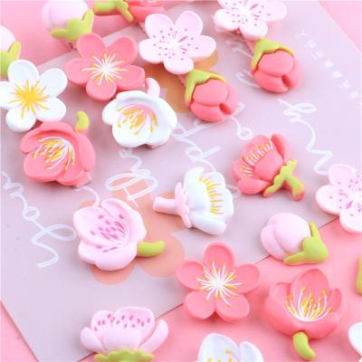 China Pretty Cherry Flower Buds Resin Flatbacks 20pcs/bag Europe Cabochons Scrapbooking Embellishments for Dollhouse Decorations DIY Crafts for sale