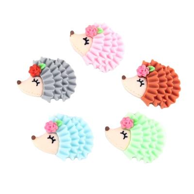 China Europe Hedgehog Flatback Resin Novelty Cartoon Cabochon Embellishment Dollhouse Multi Album Cardmaking 10pcs/bag 30x25mm for sale