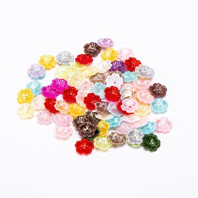 China 100pcs/bag 12mm Mixed Europe Beads Flower Flatbacks Craft Diy Cabochons Embellishments Resin Flatback Crafts for sale