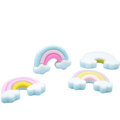 China Europe 10pcs/bag 30x21mm Resin Rainbow Flatbacks Novelty Open Embellishments Cabochon DIY Decorations For Scrapbooking Cardmaking for sale