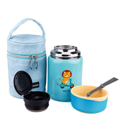 China 2020 Neue kundenspezifische geladene Lunchbox mit Besteck, metallisch thermisch isolierte Lunchbox aus Edelstahl für Kinder mit Tasche zu verkaufen