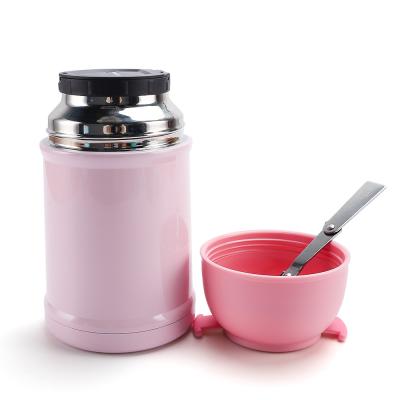 China Contenedor de alimentos de vacío de acero inoxidable de 700 ml con cuchara SS plegable en venta