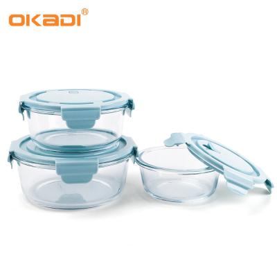 China Almacenamiento Contenedor de alimento al vacío Borosilicato de vidrio Cuadro de almuerzo de vidrio Vacío aislado Bento Box Contenedor exterior en venta