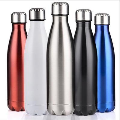 China 750ml Vacuum Double Wall  Stainless Steel Cola Shape Sport Water Bottles Leakproof for sale