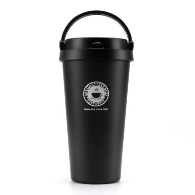 China custom logo black and white Recyclable eco friendly thermos travel thermal mug coffee thermo stainless steel with cover for sale