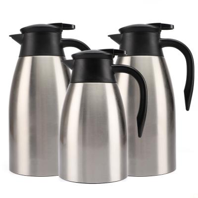 China 800ml 1500ml 2000ml cafetera de acero inoxidable para fiesta doble de pared aislada en venta