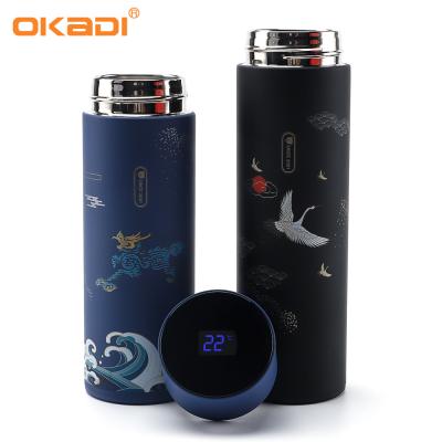 China LED Temperature Display Smart Vacuum Flask Chinese Classic Thermal Smart Water Bottle for sale