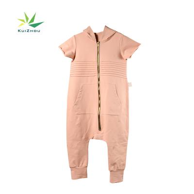 China Wholesale New Arrival French Terry 100% Cotton Toddler Outfit Newborn Baby Clothes Clothing Shorts Sleeve Romper With Hoodie for sale