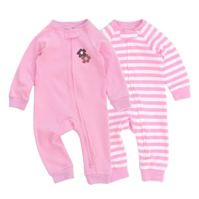 China Comfortable Breathable Infant Cotton Toddler Long Sleeve Overalls Baby Clothes Rompers Printing Baby Knitted Two Piece Set for sale