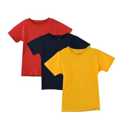 China Breathable Kids Short Sleeve Custom Logo Printing Kids Baby Boy T-Shirts Cotton Plain Blank for sale