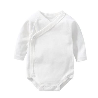 China Baby Boy Girls Funny Overalls Long Sleeve White Solid Color Jumpsuit Clothing Clothes Baby Rompers for sale