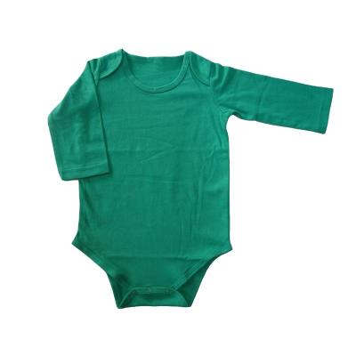 China Custom Solid Color Autumn Baby Bodysuit Long Sleeve Cotton Full Length Bamboo One Piece Clothes Babies Romper for sale