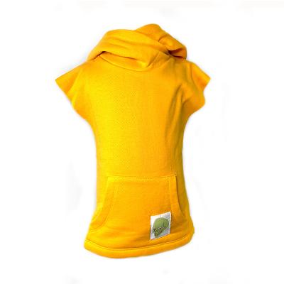 China High Quality Breathable Comfortable Sleeveless Hooded Sweatshirt Comfortable Children Kids Boys Simple Yellow Hoodie for sale