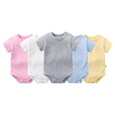 China Fashionable custom short sleeve onesie printing custom baby clothes simple cotton baby romper for sale