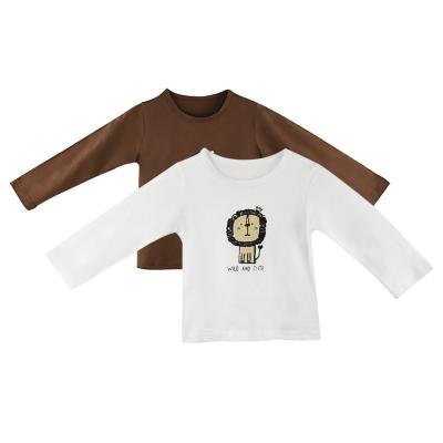 China Boys Girls Full Sleeve T-shirt Cotton Round Neck Breathable Customized Printing Embroidered Sheer Shirt for sale