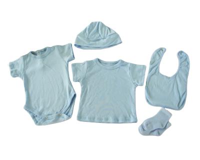 China Breathable Summer Newborn Short Sleeve Baby Wear Set Single Color Babies Clothes Gift Set for sale