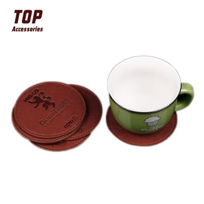 China Mats Tea Cup Mats PU Leather Mug Most Popular Custom Logo Tea Cup and Coasters for sale