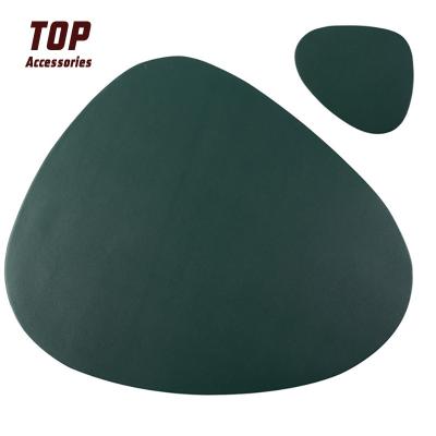 China Minimalist High Quality Custom Embossed Leather Coasters Waterproof Place Mats for sale