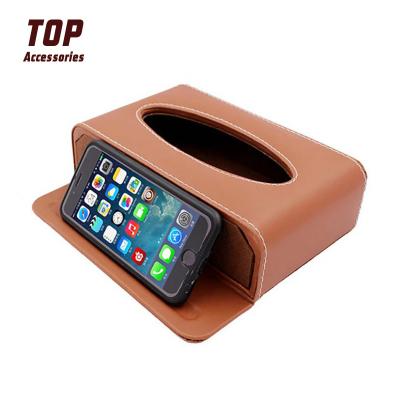 China CLASSIC Multifunctional Custom Car Brown Morocco Paper Tissue Box for sale