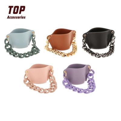 China Hot Selling Minimalist Mug Leather Protective Sleeves Chain Coffee and Milk Tea Cup Sleeves for sale