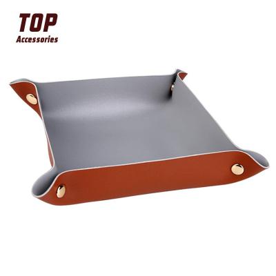 China Untreated Leather Tray High Quality Custom Shagreen Trays Vintage Dies Leather Trays for sale