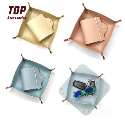 China Multicolor Modern Square Tray High Quality Mini Jewelry Trays Leather Square Trays for sale