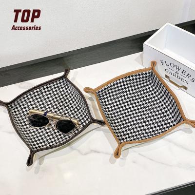 China Jewelry Trays Most Popular Leather Square Valet Trays Leather Jewelry Trays for sale