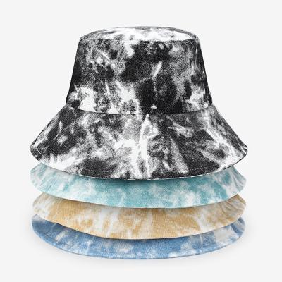 China Picture Folding Printing Embroidery Bucket Sun Hat, Reversible 100% Cotton Packable Tie Dye Fishing Hat Custom for sale