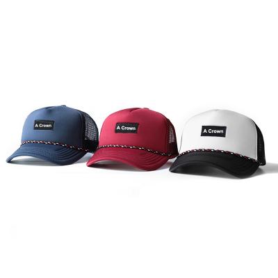 China JOINT Wholesale Promotional Design You Own Logo Foam Mesh Trucker Hat Custom Embroidery for sale