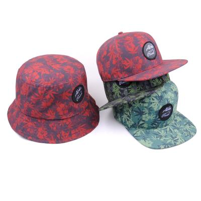 China JOINT Woven Applique Embroidery Patch Customize Hip Hop Snapback Hats, All Over Print Weed Leaf Hats for sale