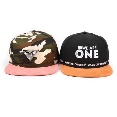 China Custom JOINT Logo Mens Embroidery Gorras Snapback Hats, Flat Brim Suede Snapback Cap for sale