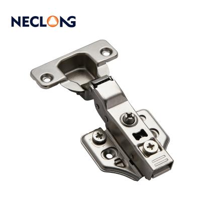 China Neclong Modern Dual Hydraulic Butterfly Base Hinge Soft Closing Plated Adjustable Hinge Hardware Cabinet Door Hinge for sale