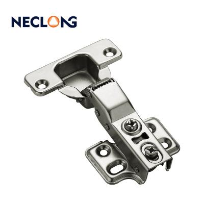 China Modern Neclong Hinge Double Fix Base Soft Closing Plated Hydraulic Cabinet Door Hinge Furniture Hardware for sale