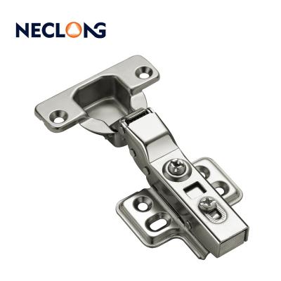 China Neclong Modern 4 Hole Soft Closing Hinge Cabinet Door Hinge Nickel Plated Clip On Hydraulic Hinge for sale