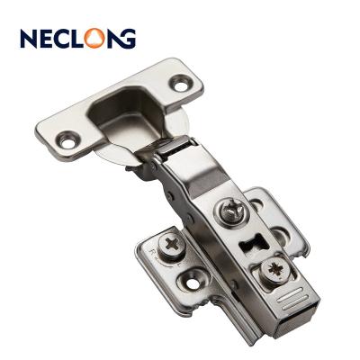 China Neclong 3 D Modern Adjustable Butterfly Base Hinge Soft Narrow Double Plated Hydraulic Cabinet Door Hinge Furniture Hardware for sale