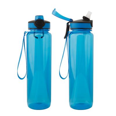 China Sustainable Sports Water Bottle with Straw and Handle, BPA Free Water Bottle with Leakproof Marker Motivational Reminder for sale