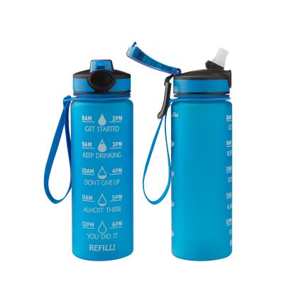 China 750ml Tritan Gym Viable Plastic Water Bottle With Silicone Straw And Leakproof Lock Button for sale