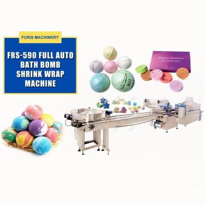 China Factory Directly High Speed Fully Automatic Bath Salt Ball Soap Heat Shrink Wrap Packaging Wrapping Machine Line for sale