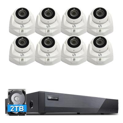 China NIGHT VISION UIN 8CH 4K POE NVR Kit 5MP Outdoor IP66 Dome IP Camera 2T HDD CCTV System Waterproof for sale