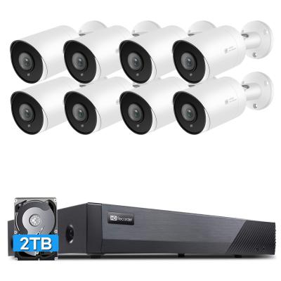 China NIGHT VISION UIN 8CH 4K POE NVR Kit 5MP Outdoor IP66 Bullet IP Camera 2T HDD CCTV System Waterproof for sale